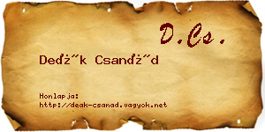 Deák Csanád névjegykártya